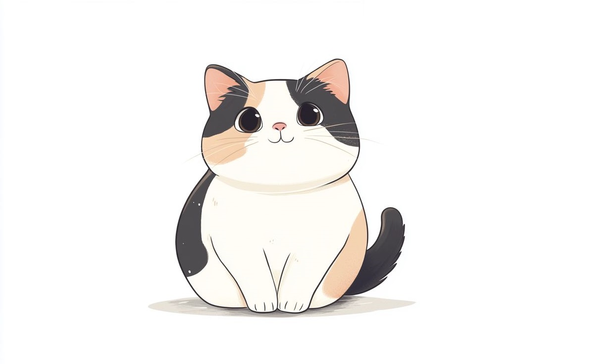 Ilustrasi kucing gemuk