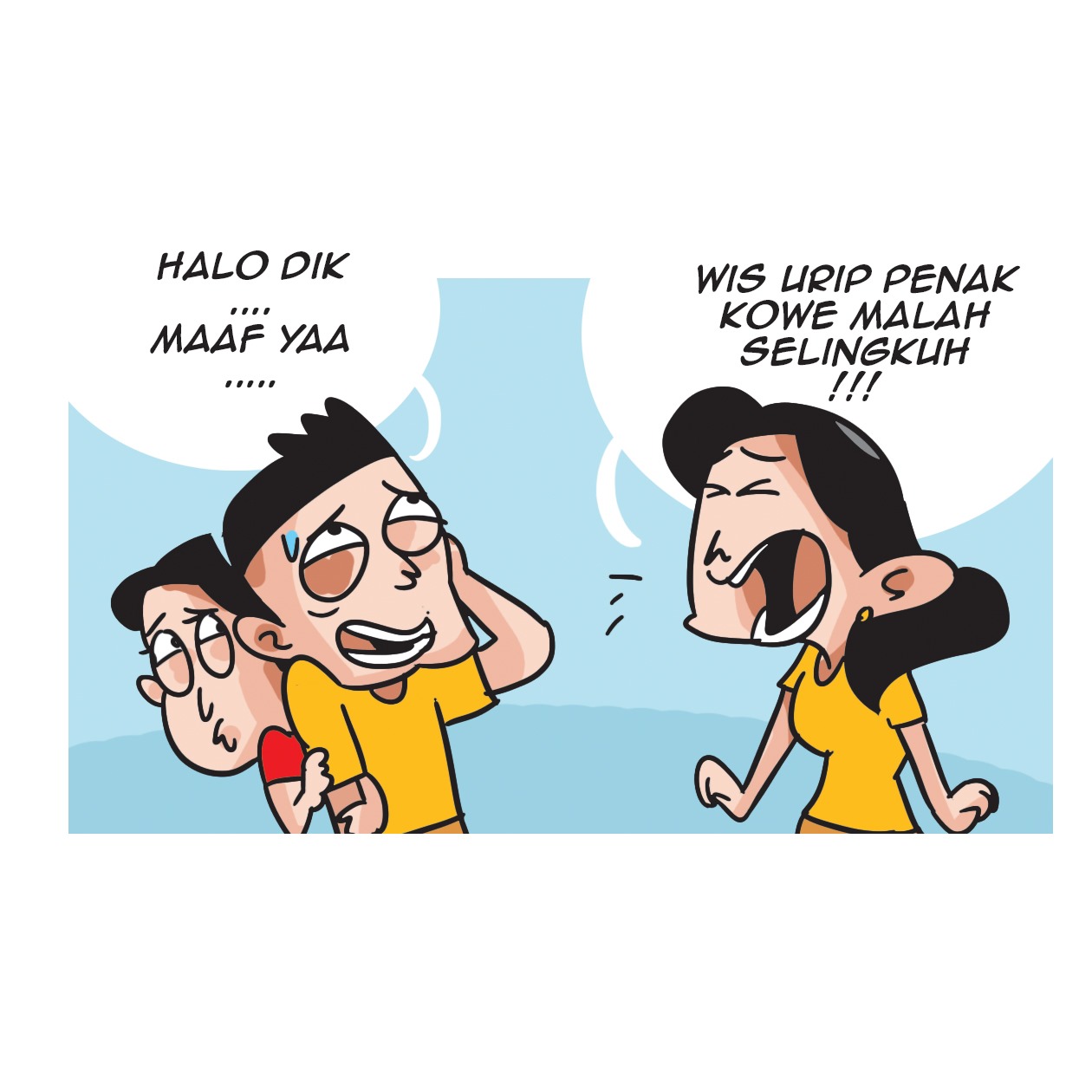 Ilustrasi suami istri bertengkar.