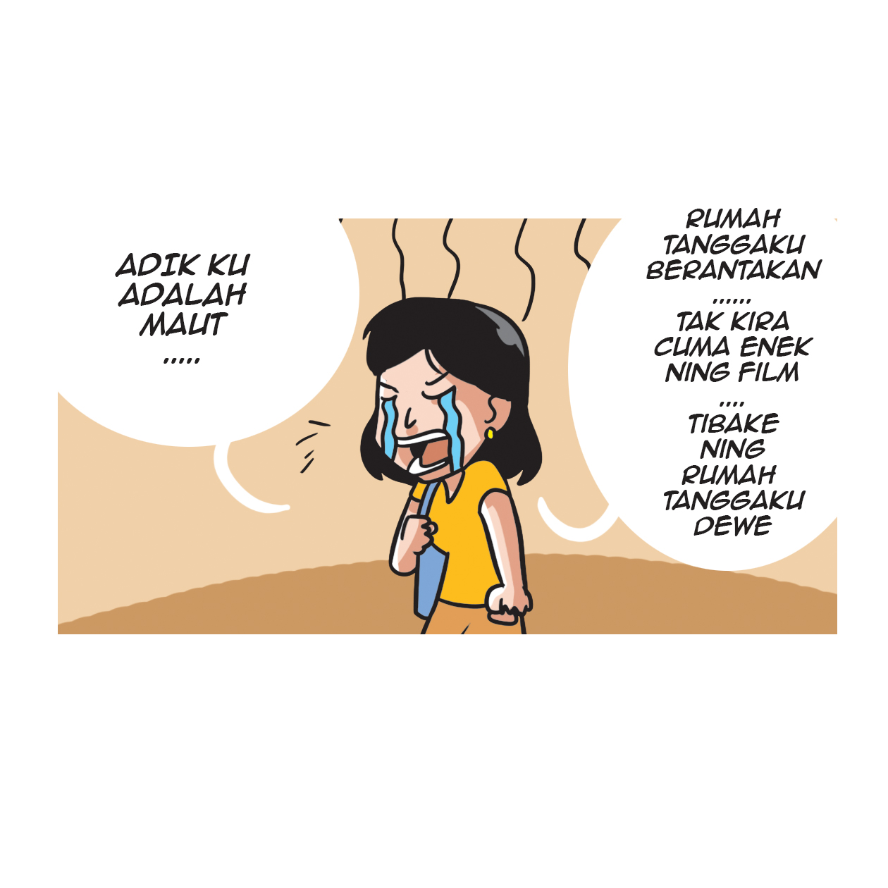 Ilustrasi wanita menangis