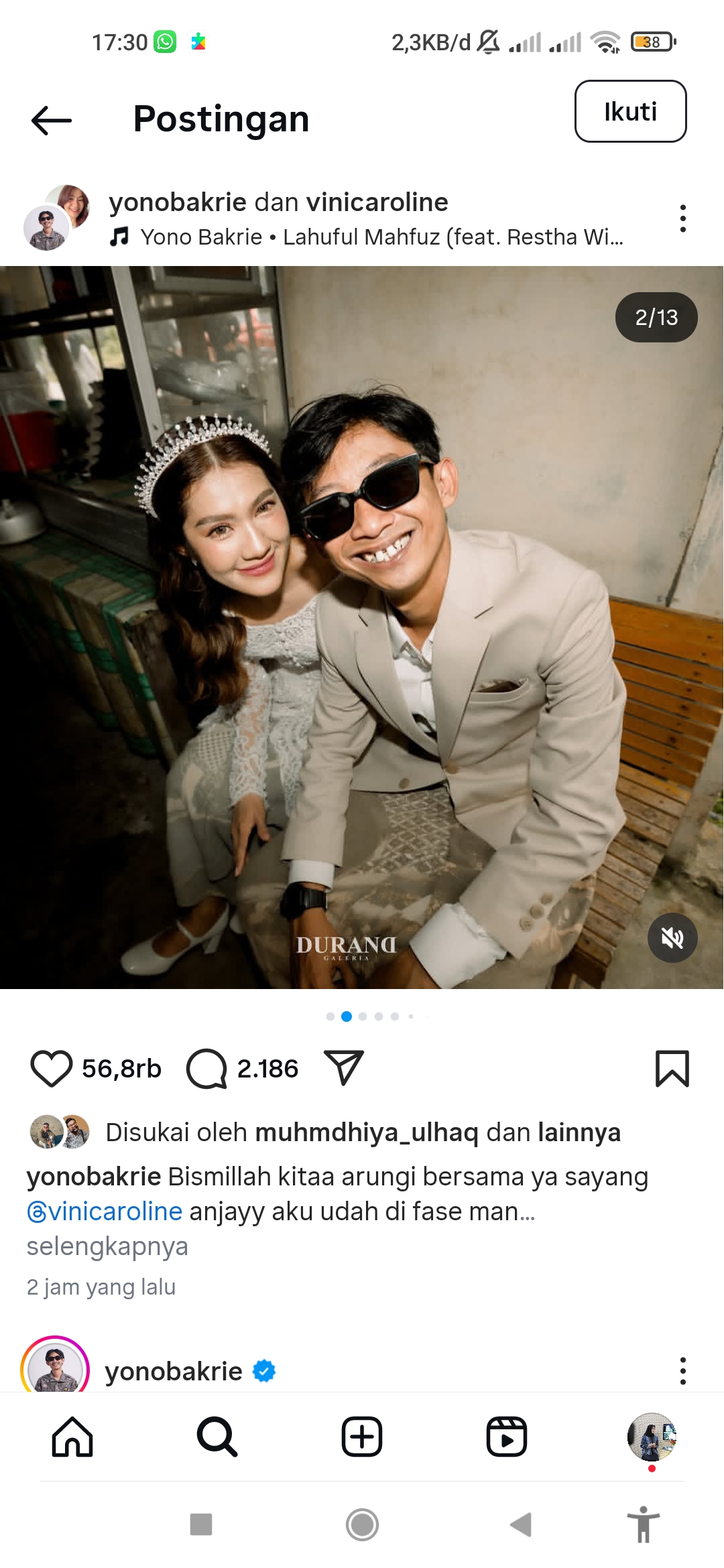 Yono Bakrie dan Vini Caroline menikah