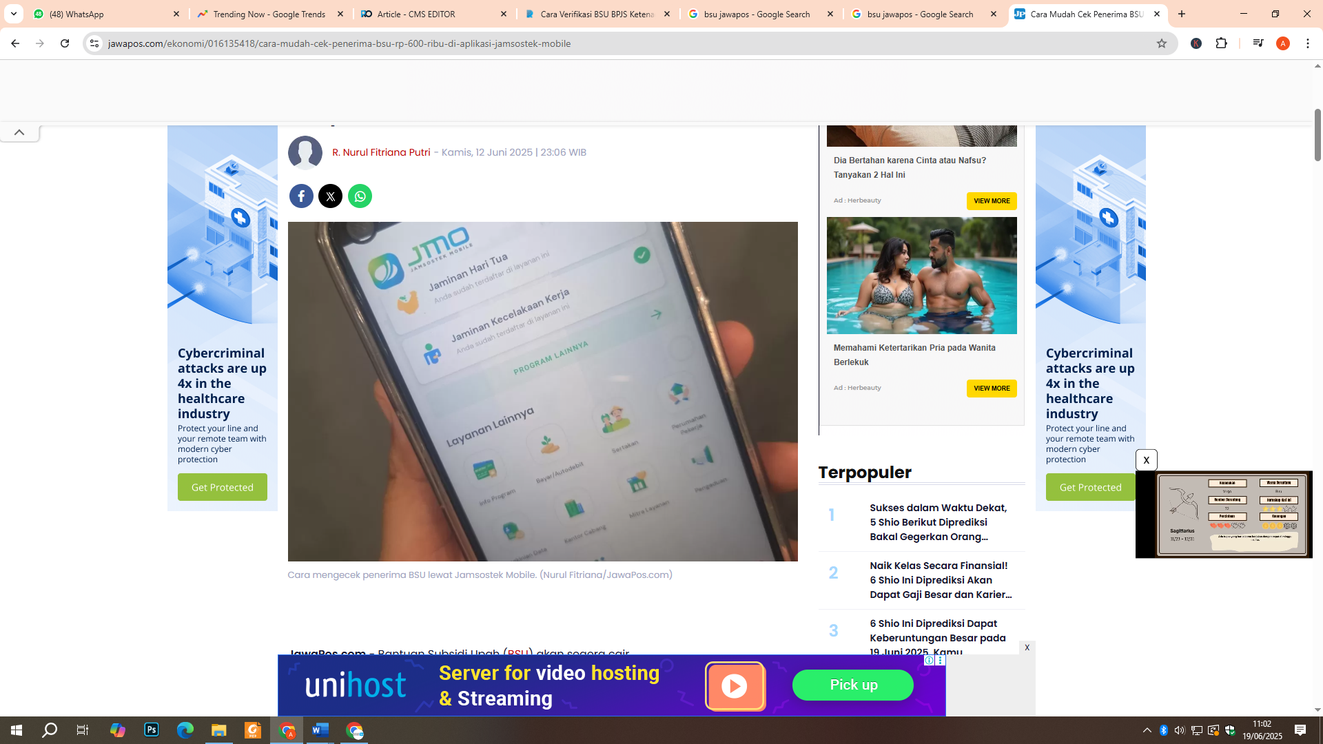 Cek BSU 2025 lewat JMO