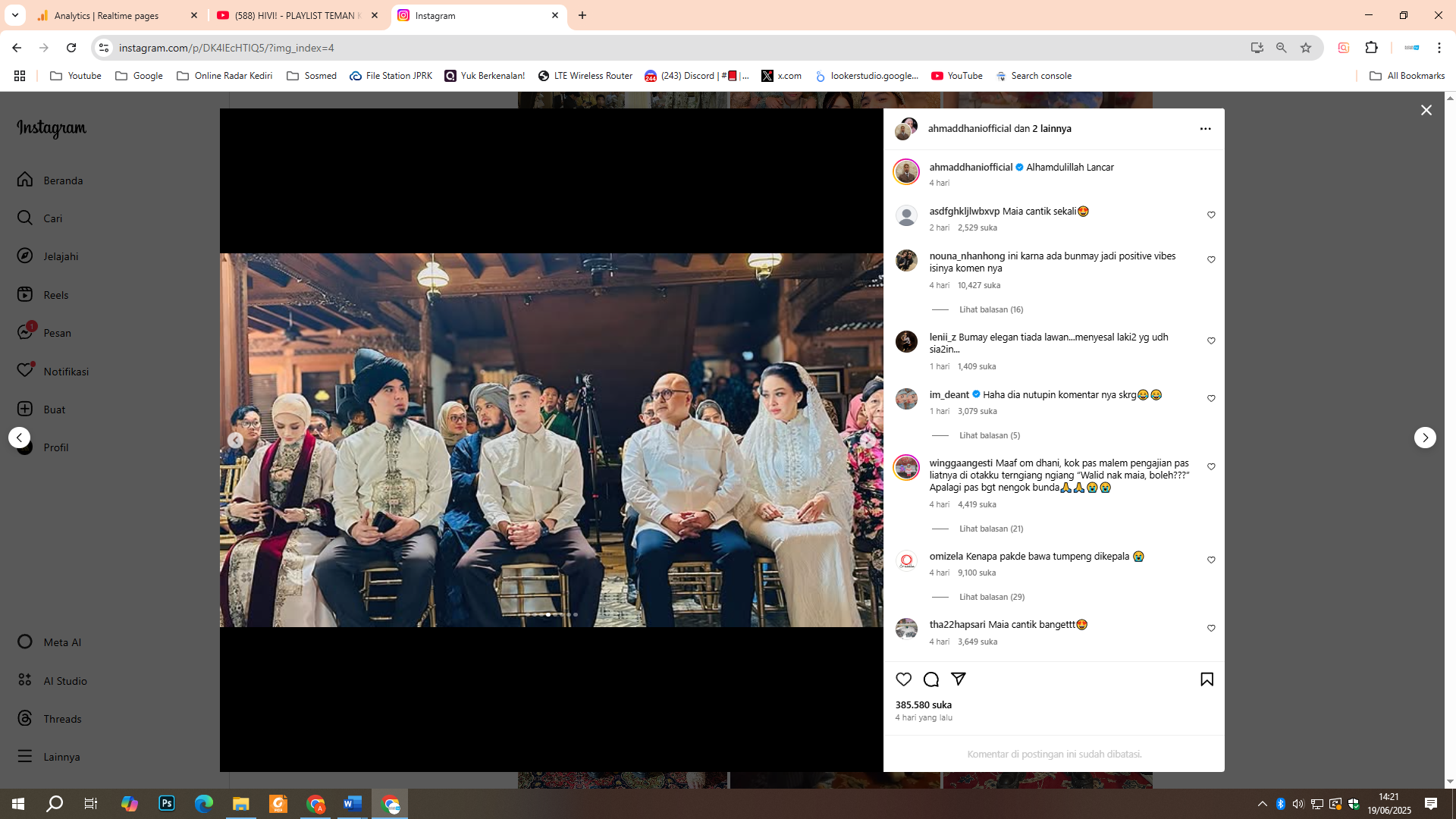 Momen menjelang pernikahan Al Ghazali
