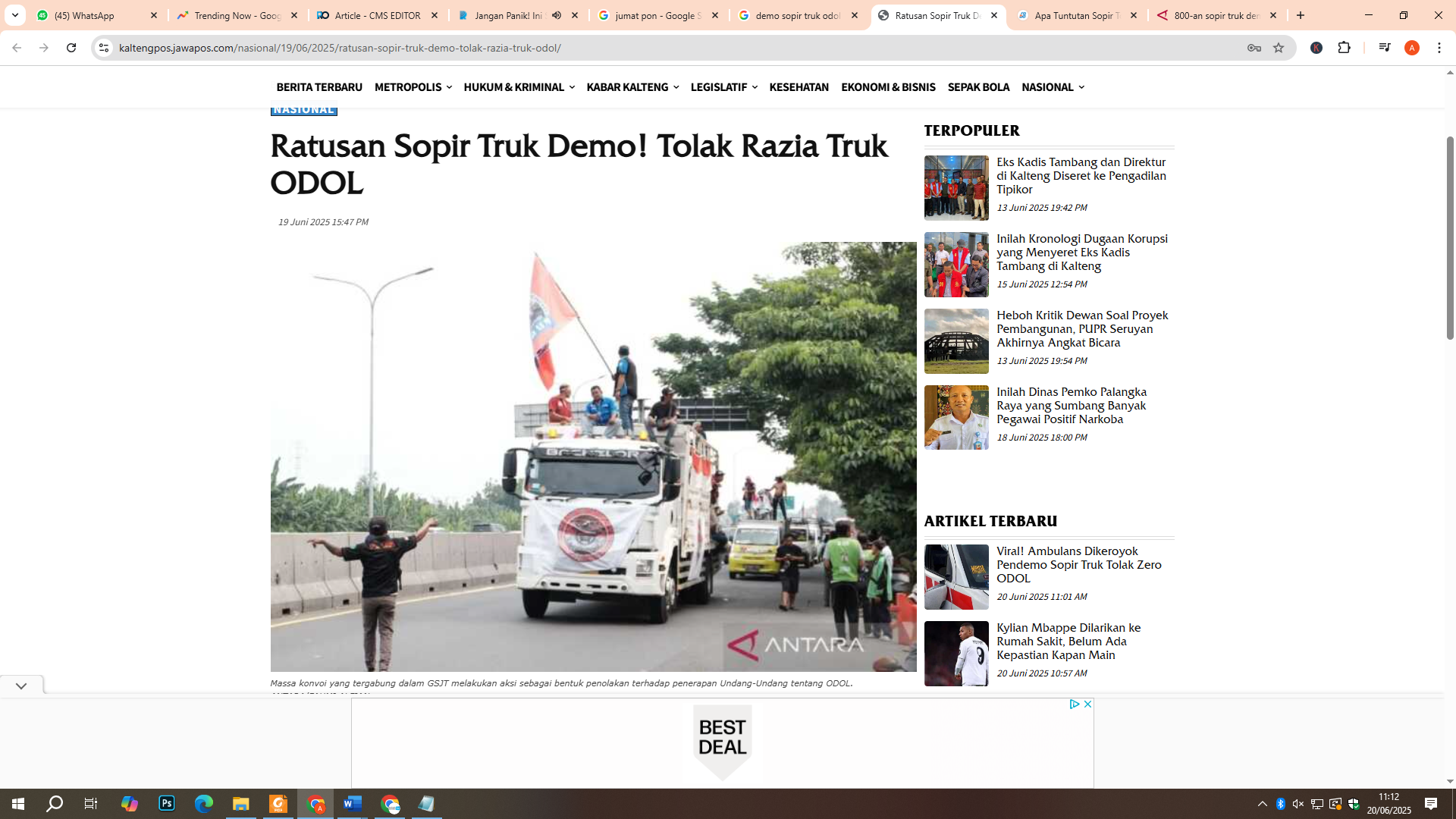 Demo Sopir Truk ODOL