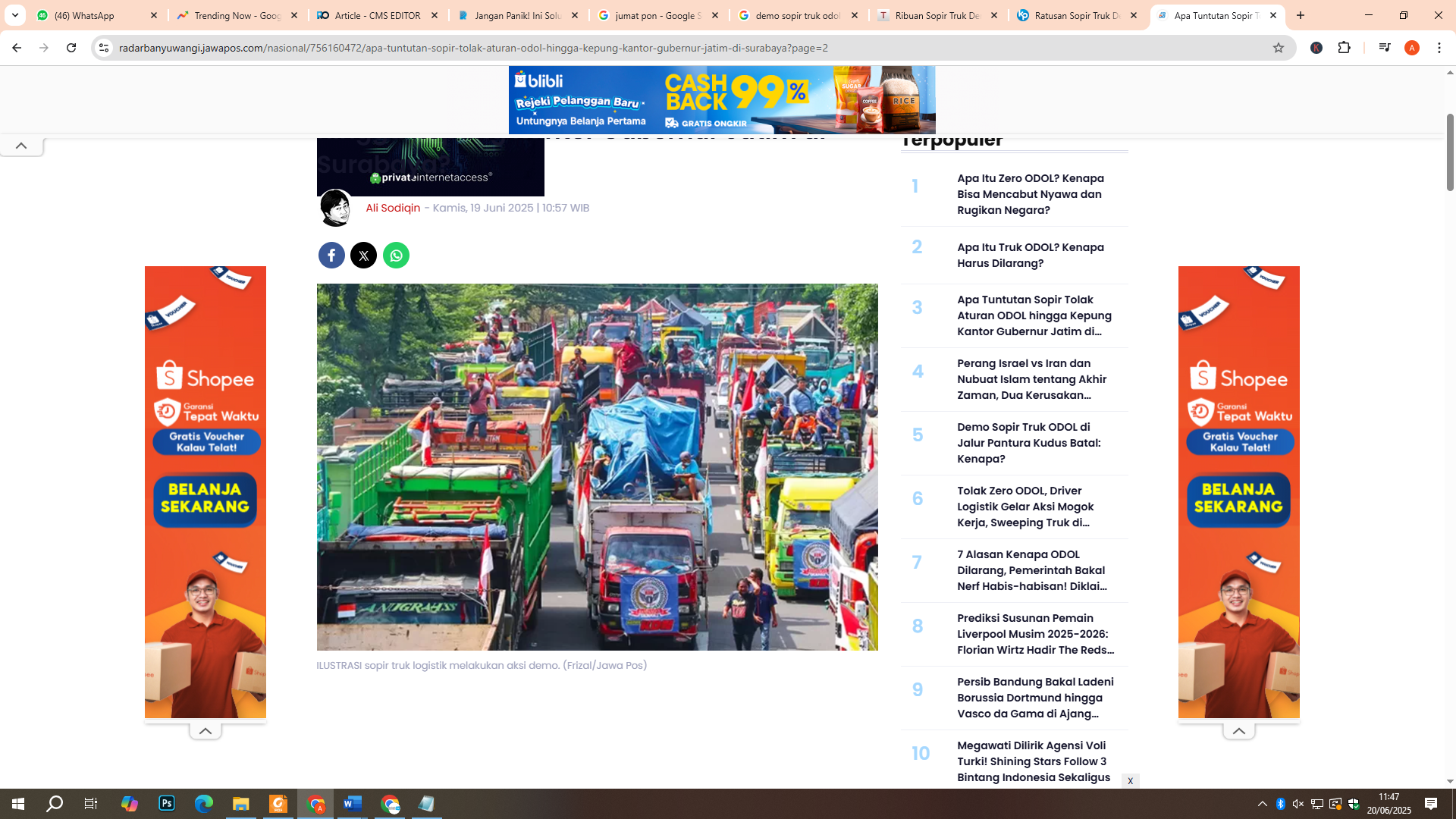 Demo sopir truk ODOL