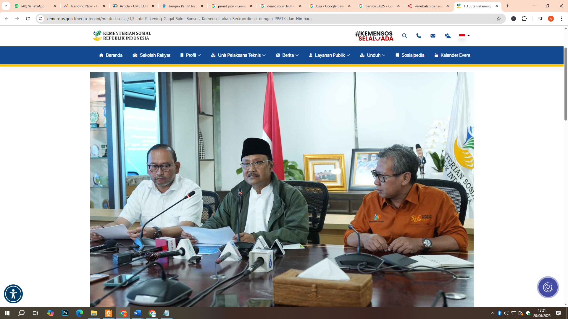Menteri Sosial, Saifullah Yusuf