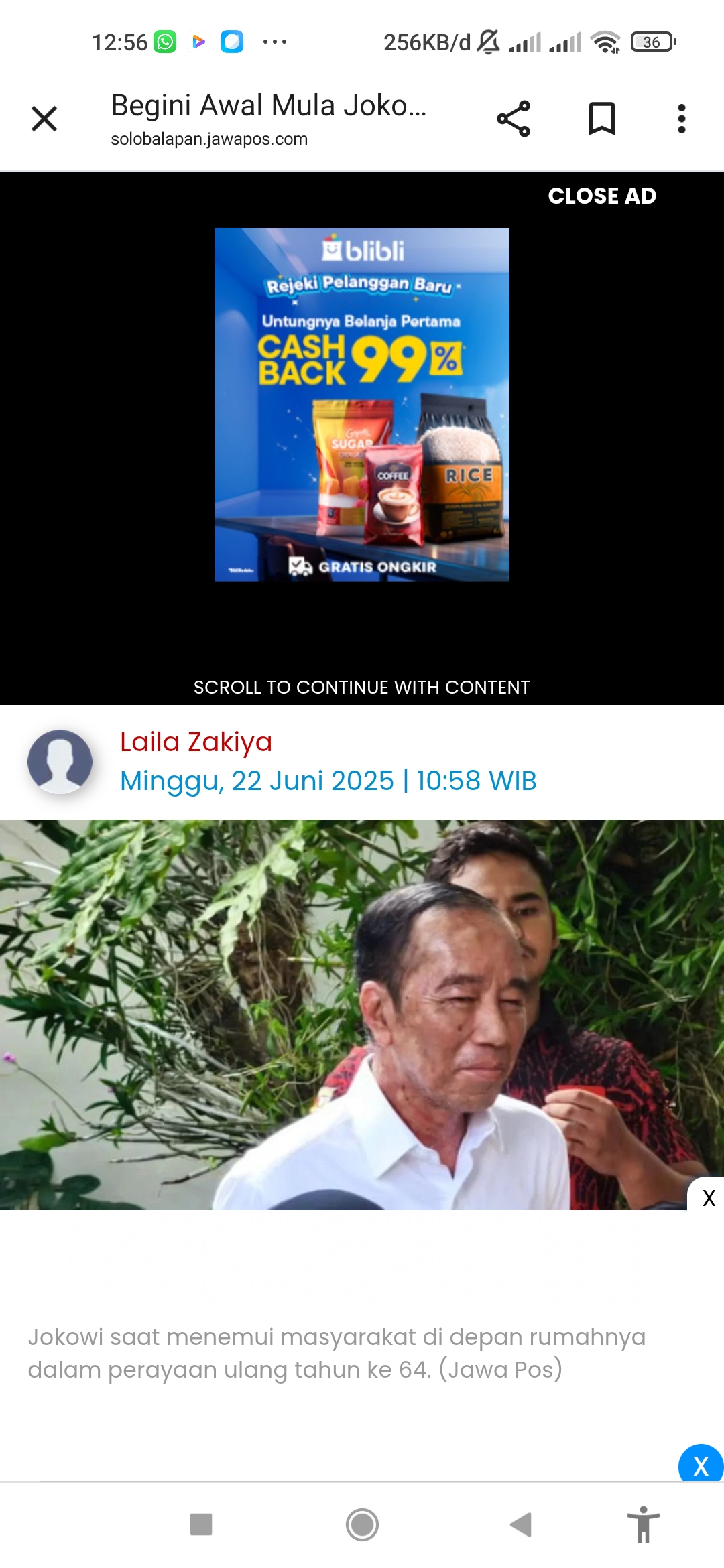 Penampilan Jokowi saat hadiri perayaan ulang tahunnya yang ke 64