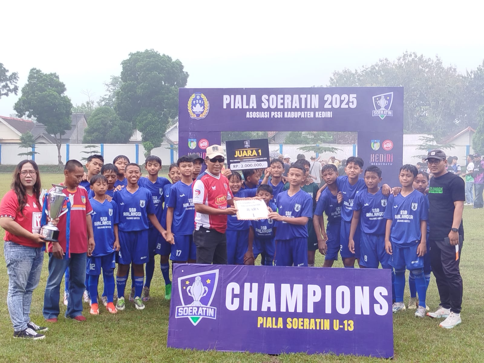 Juara 1 dan 2 masing-masing kelompok umur akan mewakili Kabupaten Kediri untuk maju di kejuaran Piala Soeratin 2025 ditingkat provinsi yang diperkirakan berlangsung bulan Juli depan.