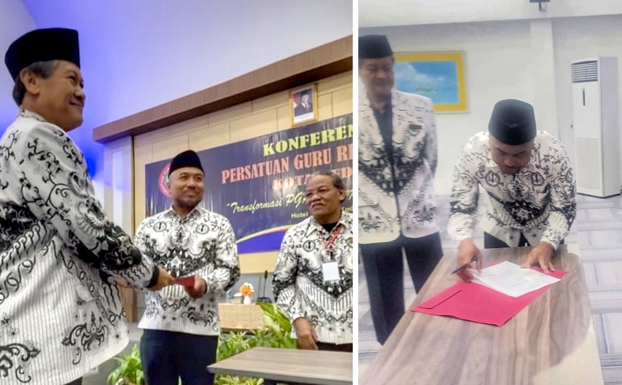 Serah terima jabatan (sertijab) dilakukan dalam rangkaian Konferensi PGR Kota Kediri di Hotel Tanjung Kodok Beach Resort.