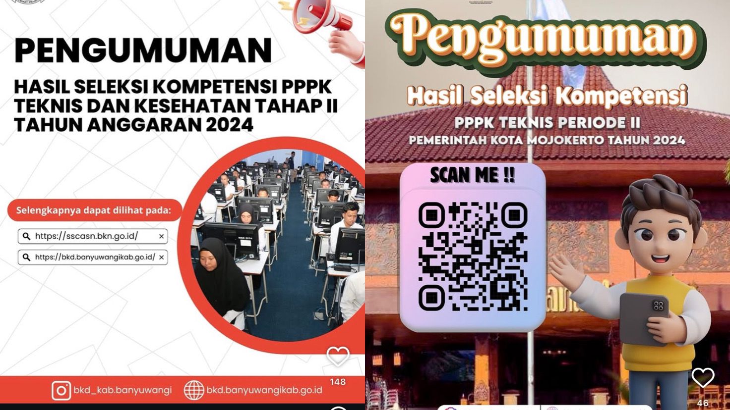Berdasarkan data dari BKN Kantor Regional II Surabaya, hingga akhir Juni ini, beberapa kabupaten yang resmi mengumumkan hasil seleksi PPPK tahap 2 untuk beberapa formasi.