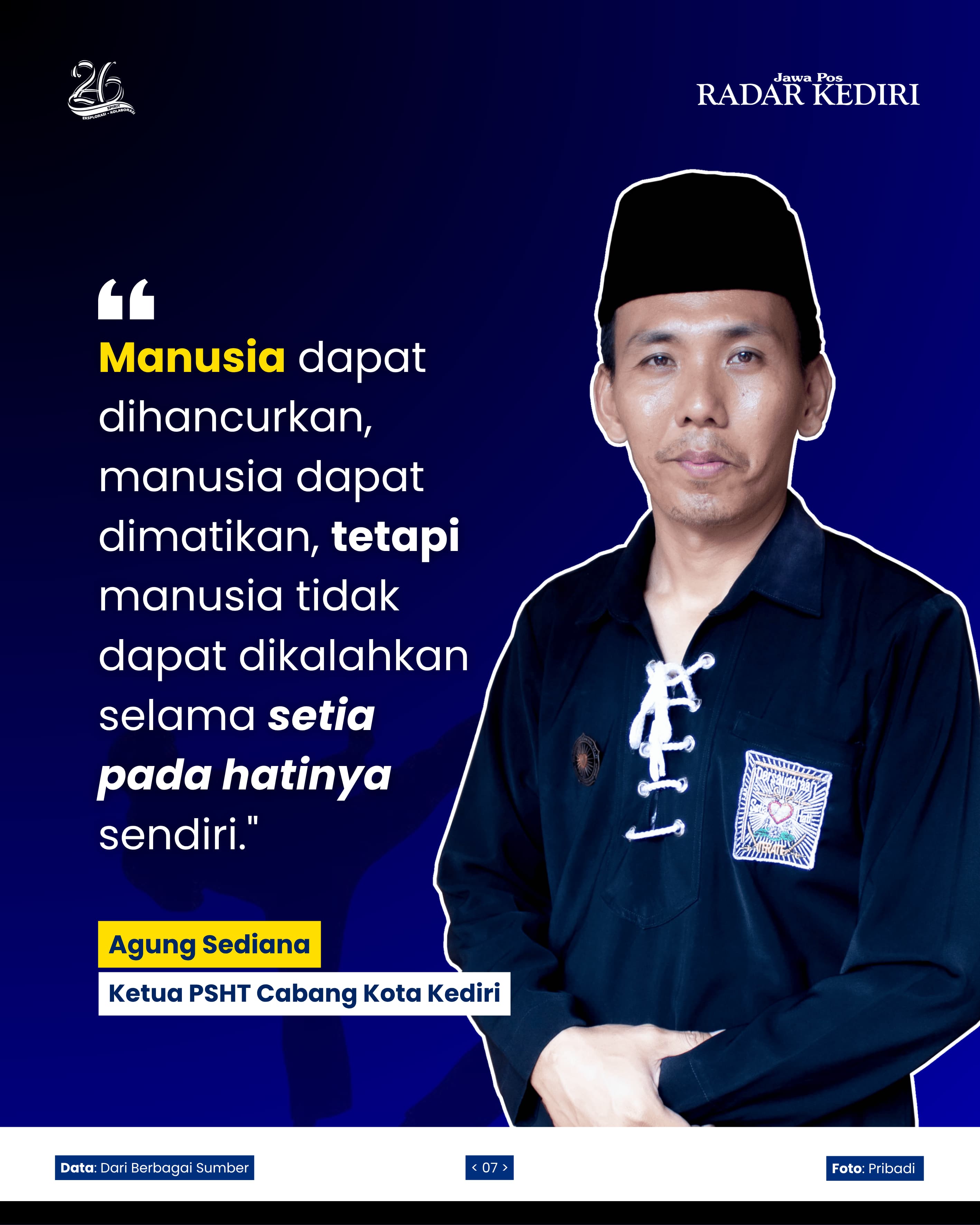 KETUA PSHT CABANG KOTA KEDIRI: Agung Sediana.