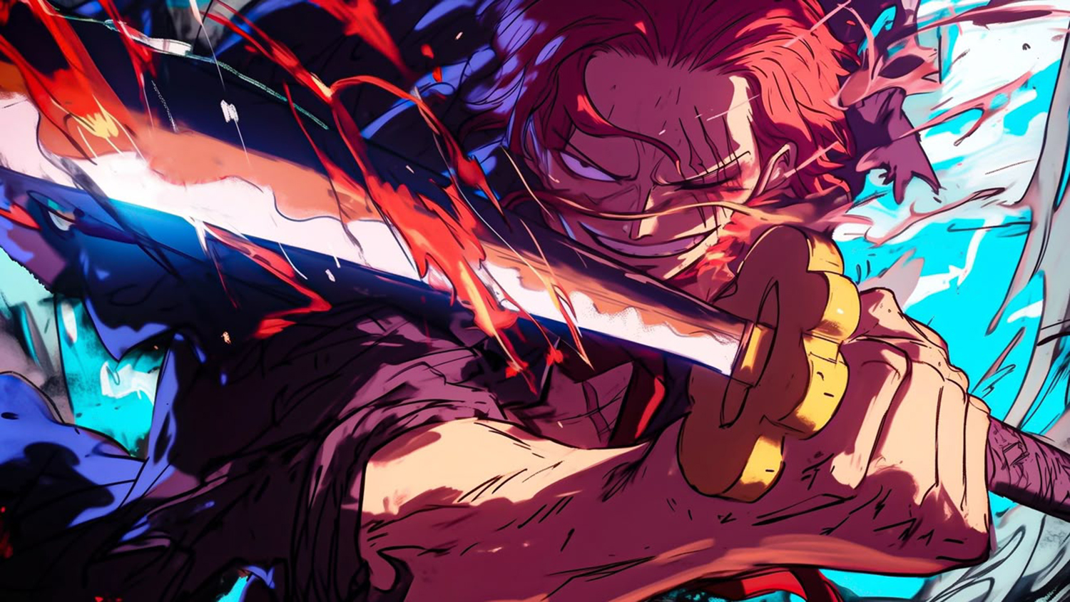 Akagami no Shanks yang merupakan salah satu pendekar pedang terkuat.
