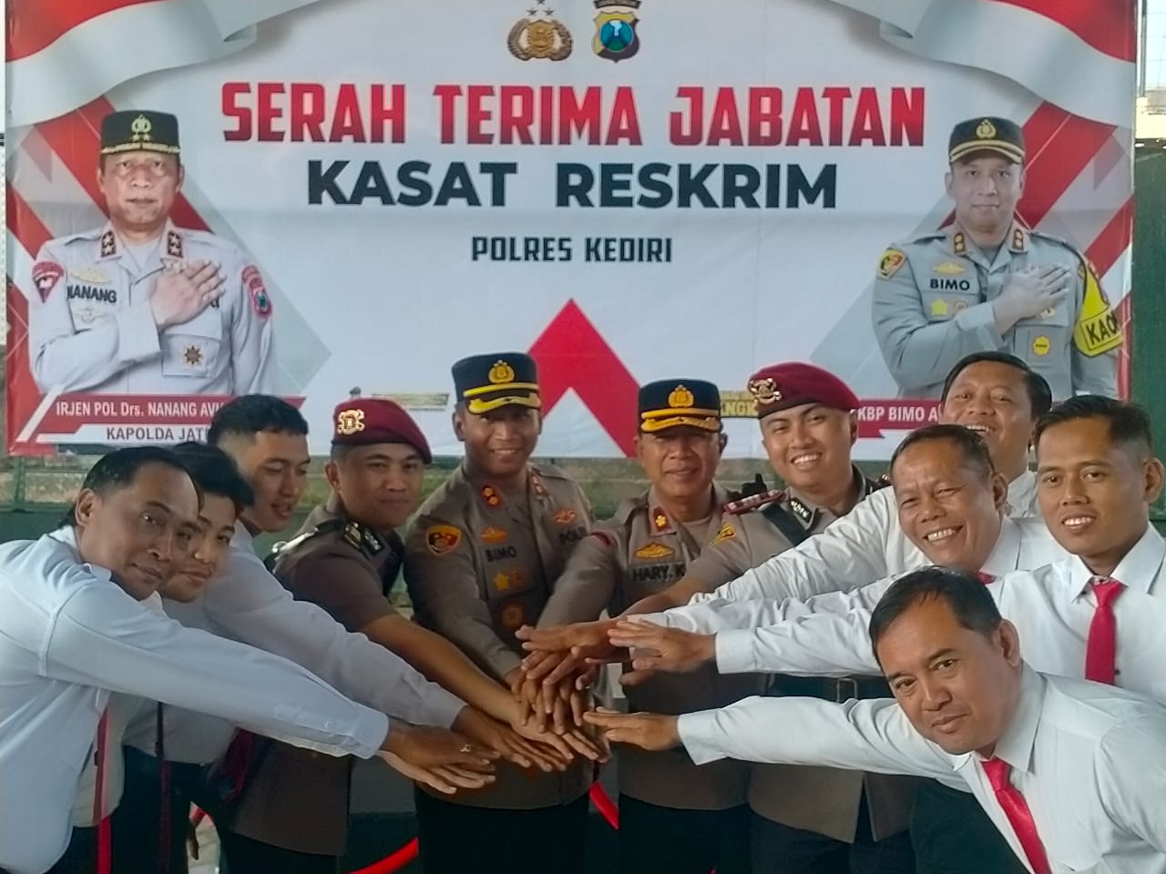 Serah terima jabatan Kasat Reskrim Polres Kediri.