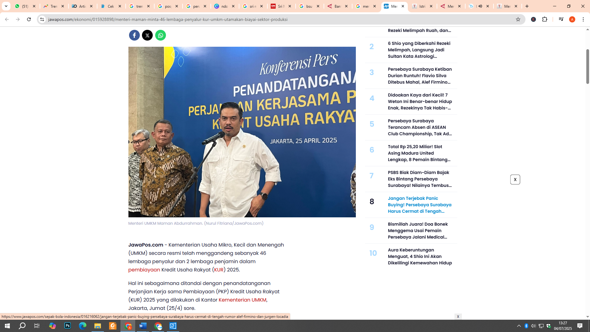 Menteri UMKM Maman Abdurrahma