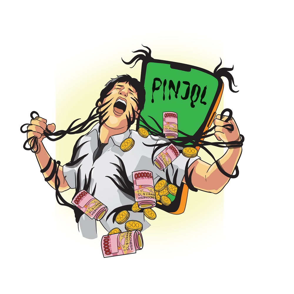 Ilustrasi terjerat pinjol