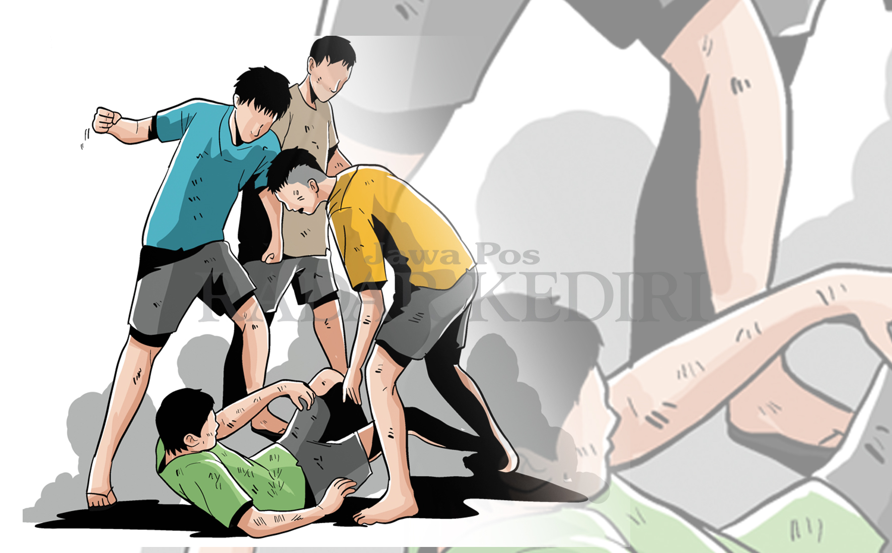 Ilustrasi pengeroyokan.