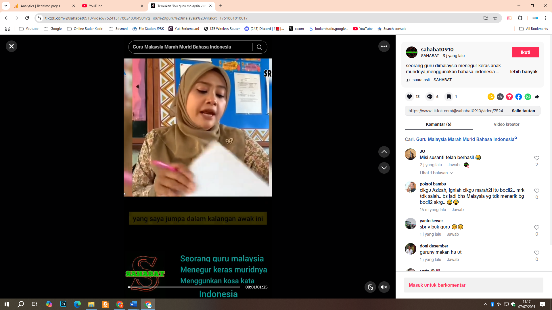 Guru Malaysia marahi muridnya karena tulis jawaban tugas menggunakan bahasa Indonesia