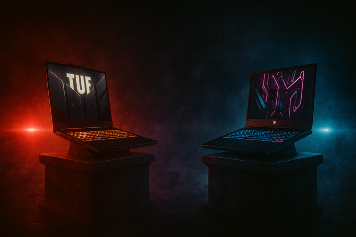 Foto Asus Tuf dan Acer Predator By Sora AI