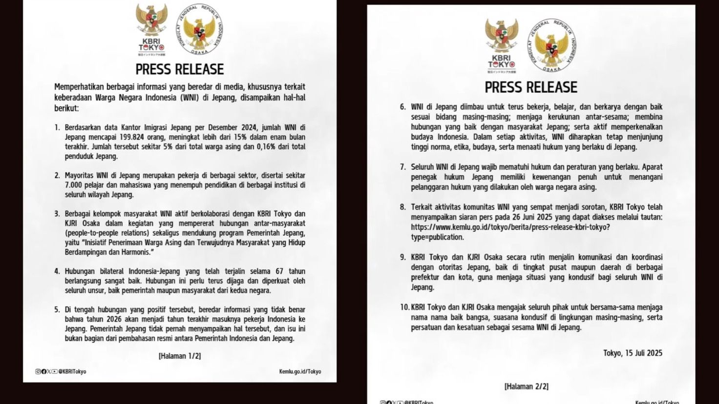Kemenlu buka suara akibat beredarnya kabar pekerja Indonesia yang diblacklist Jepang.
