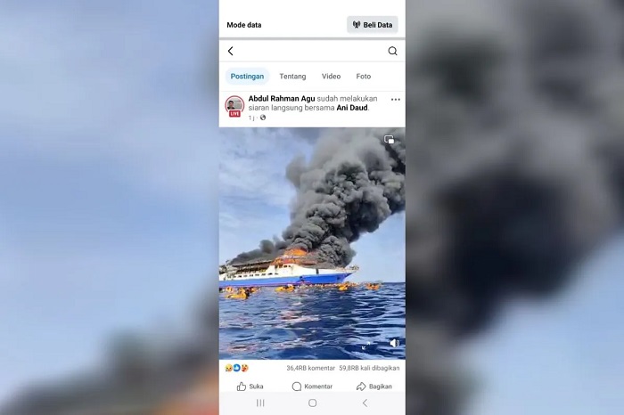 Insiden kebakaran hebat kembali mengguncang perairan Sulawesi Utara. KM Barcelona 5, kapal penumpang yang tengah berlayar dari Talaud menuju Manado.