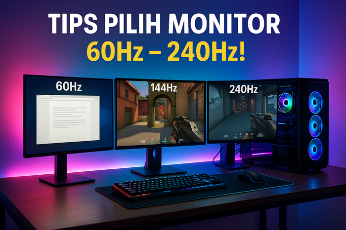 Ilustrasi Monitor 60hz - 240hz By Sora AI