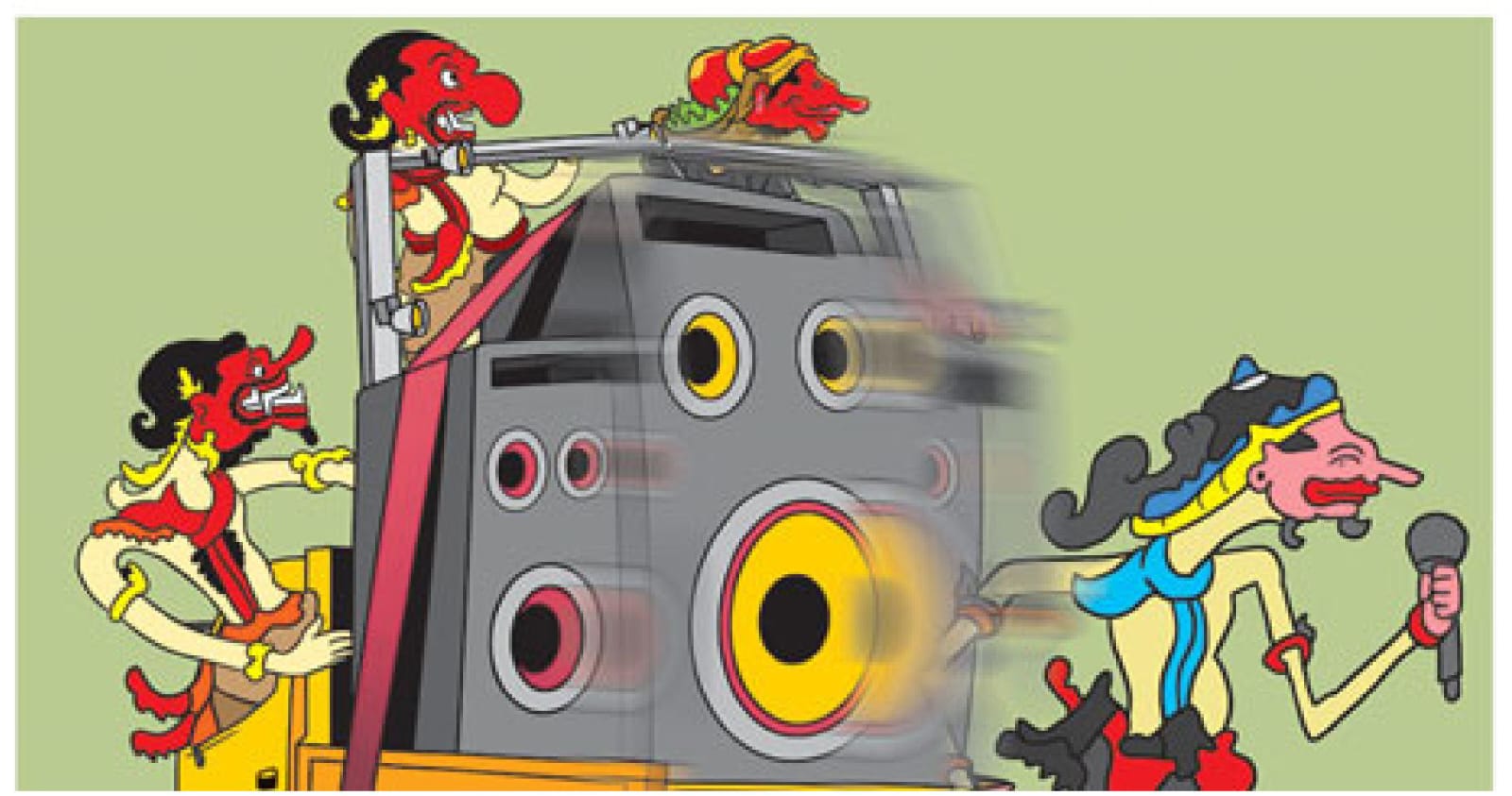 Ilustrasi sound horeg wayang