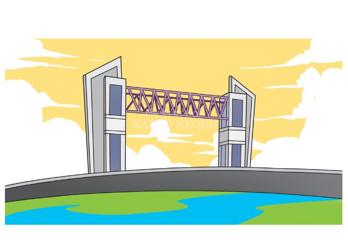 Ilustrasi ikon Kota Kediri.