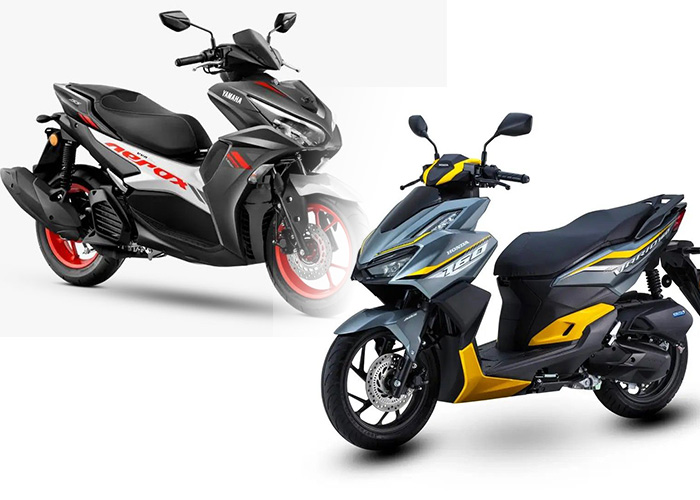 Perbandingan Yamaha Aerox dan Honda Vario 160.