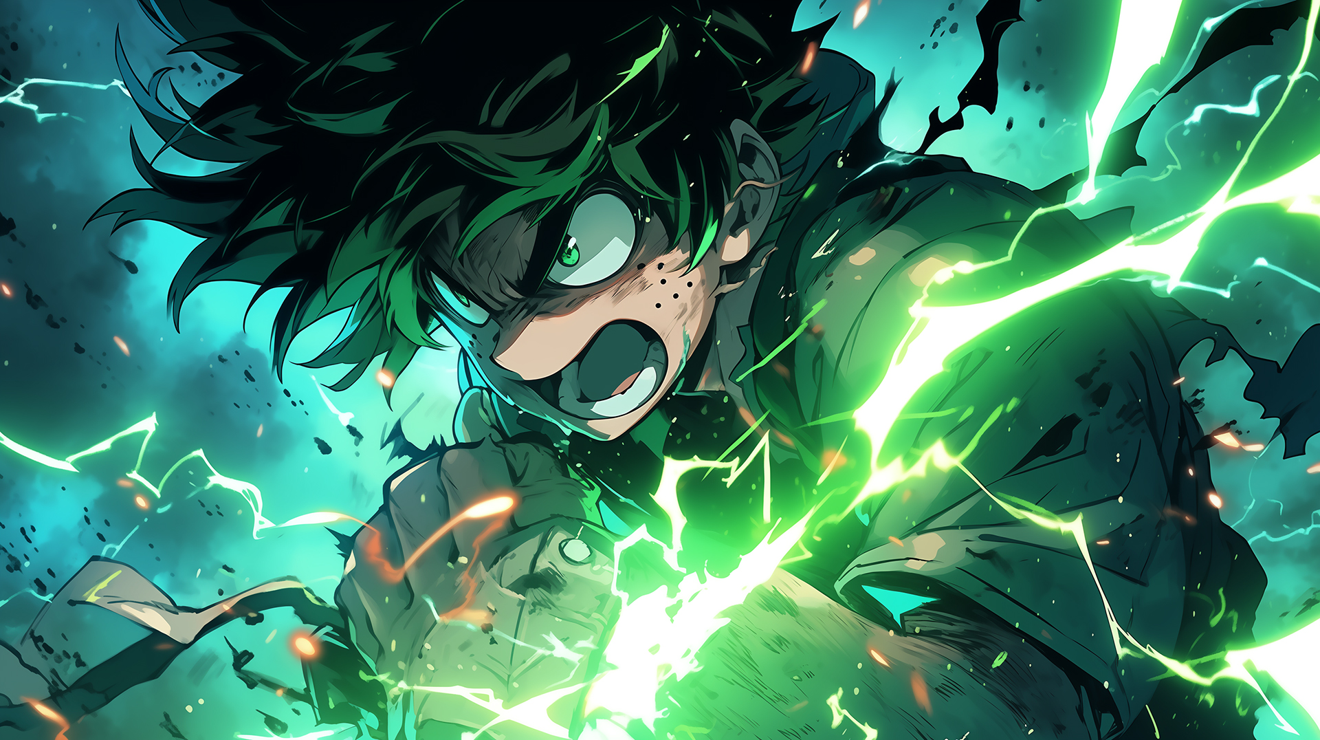 Izuku Midoriya, salah satu MC di anime yang awalnya lemah.