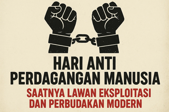 Ilutrasi Hari Anti Perdagangan Manusia, Saatnya Lawan Eksploitasi dan Perbudakan Modern by Sora AI