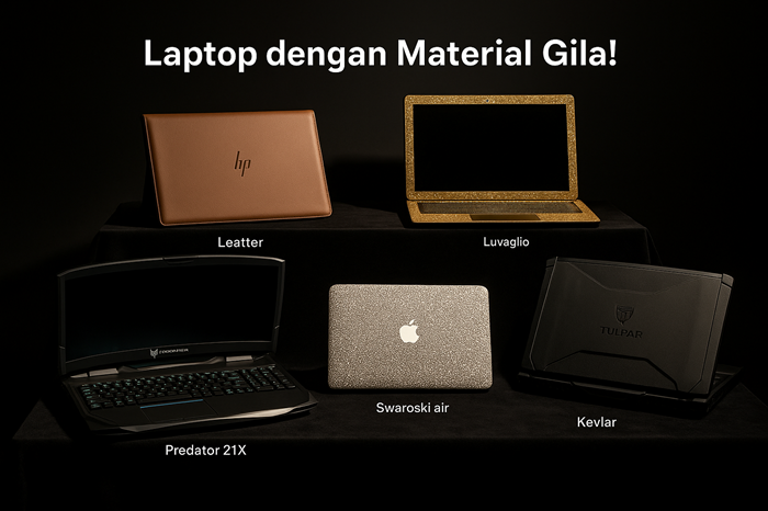 Laptop Dengan Material Gila Ilustrasi By Sora AI