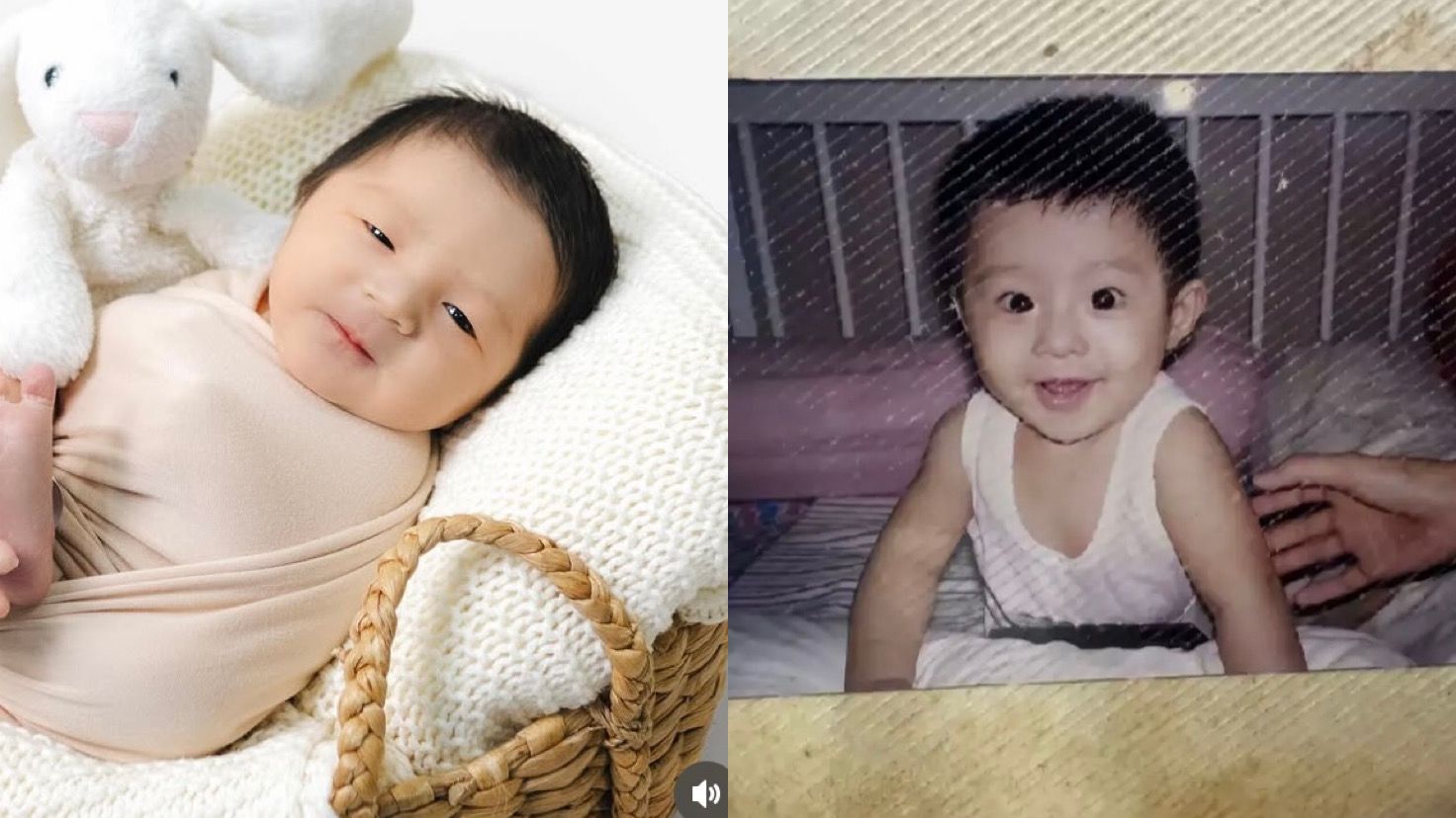Potret anak Erika Carlina (kiri) dan wajah DJ Panda (kanan).