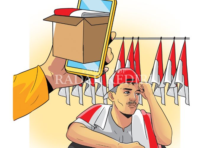 ILUSTRASI: Penjualan bendera.