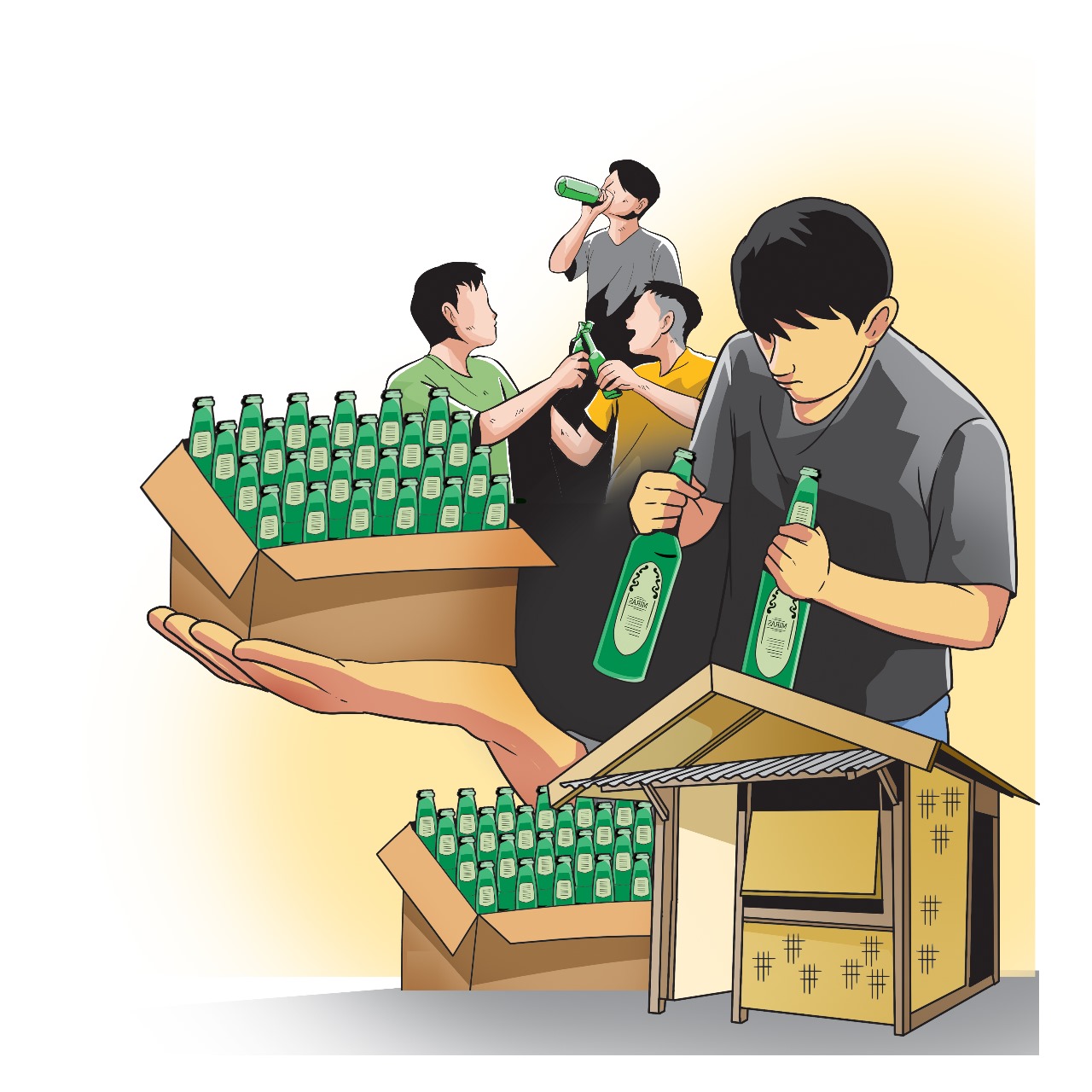 Ilustrasi peredaran miras oplosan