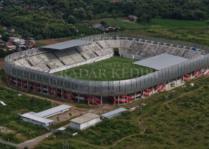 MEGAH: Stadion Gelora Daha Jayati (GDJ) tampak dari atas.