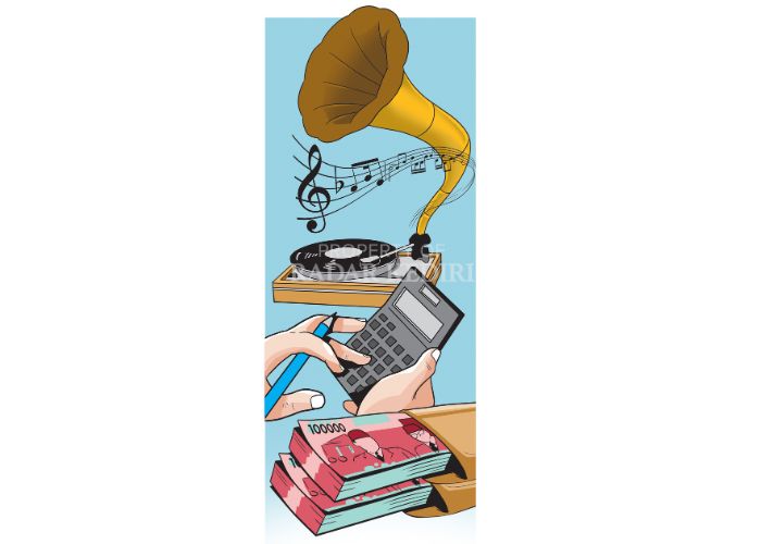 Ilustrasi polemik royalti musik.