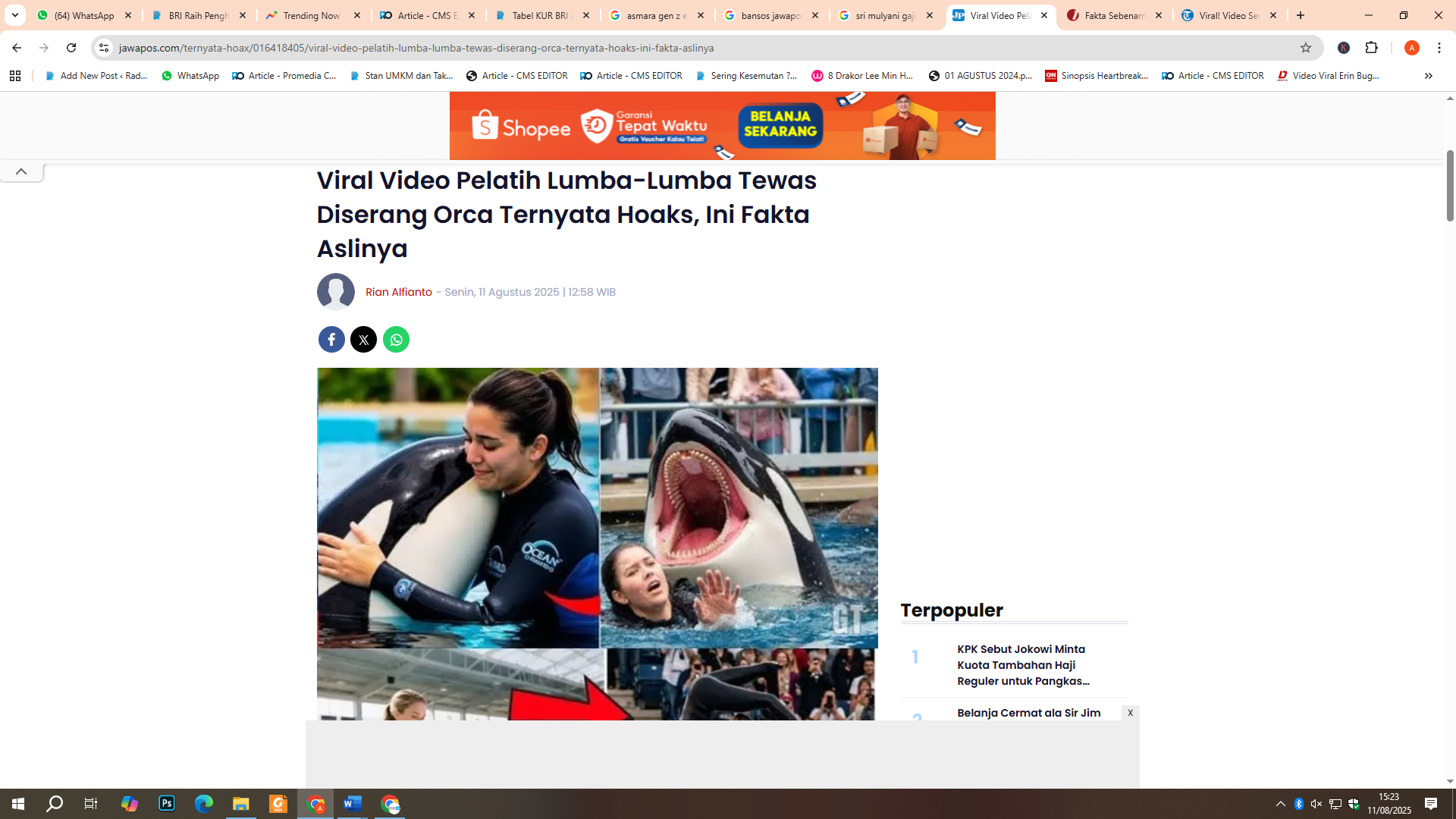 Tangkapan layar video Jessica Radcliffe
