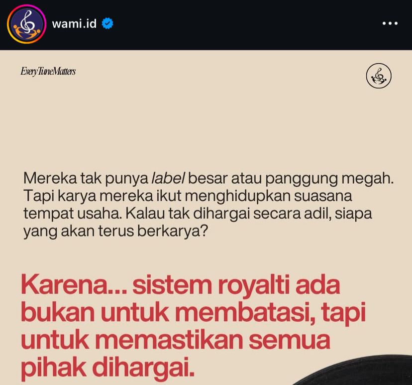 Postingan WAMI di instagram.
