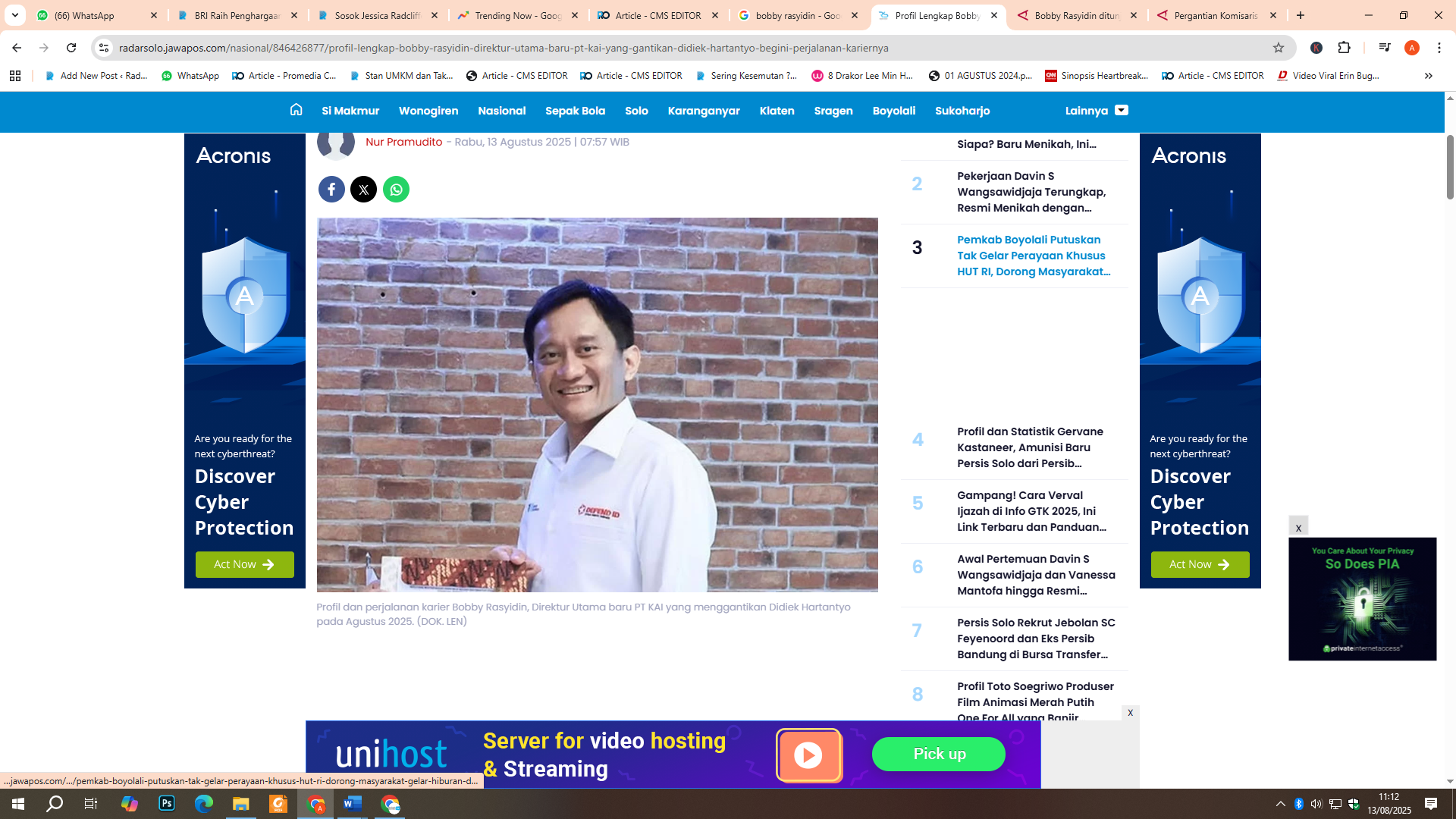 Bobby Rasyidin, Direktur Utama baru PT KAI yang menggantikan Didiek Hartantyo pada Agustus 2025.