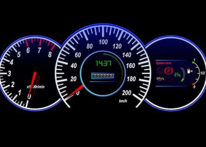 Ilustrasi speedometer mobil.