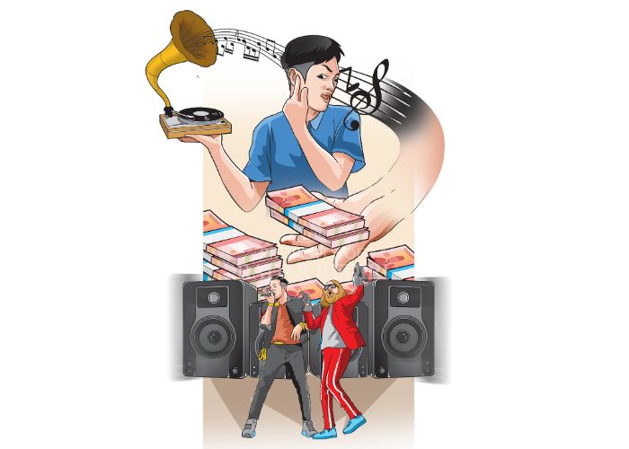 Ilustrasi royalti musik.