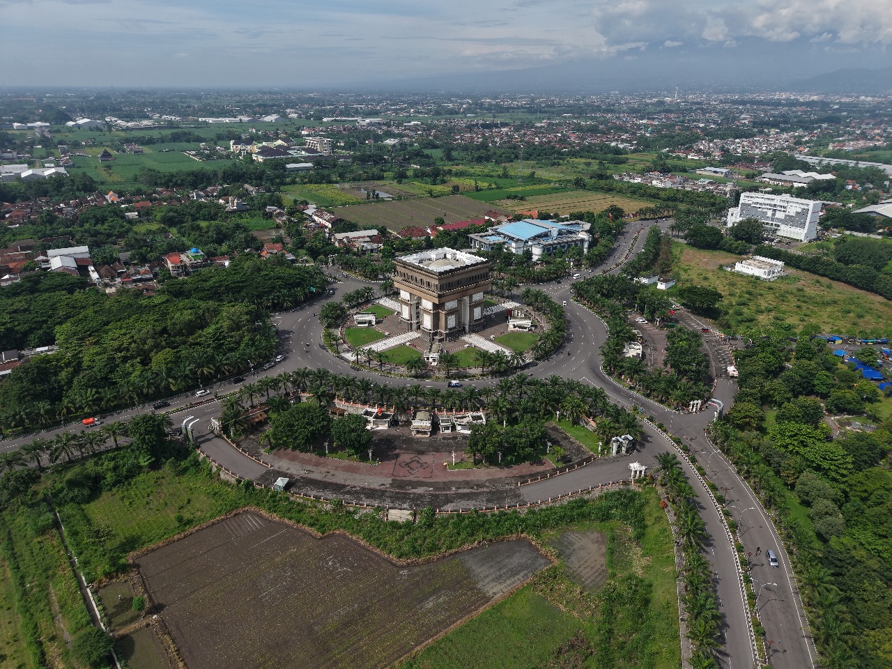 Kawasan Simpang Lima Gumul (SLG) yang difoto dari udara. 