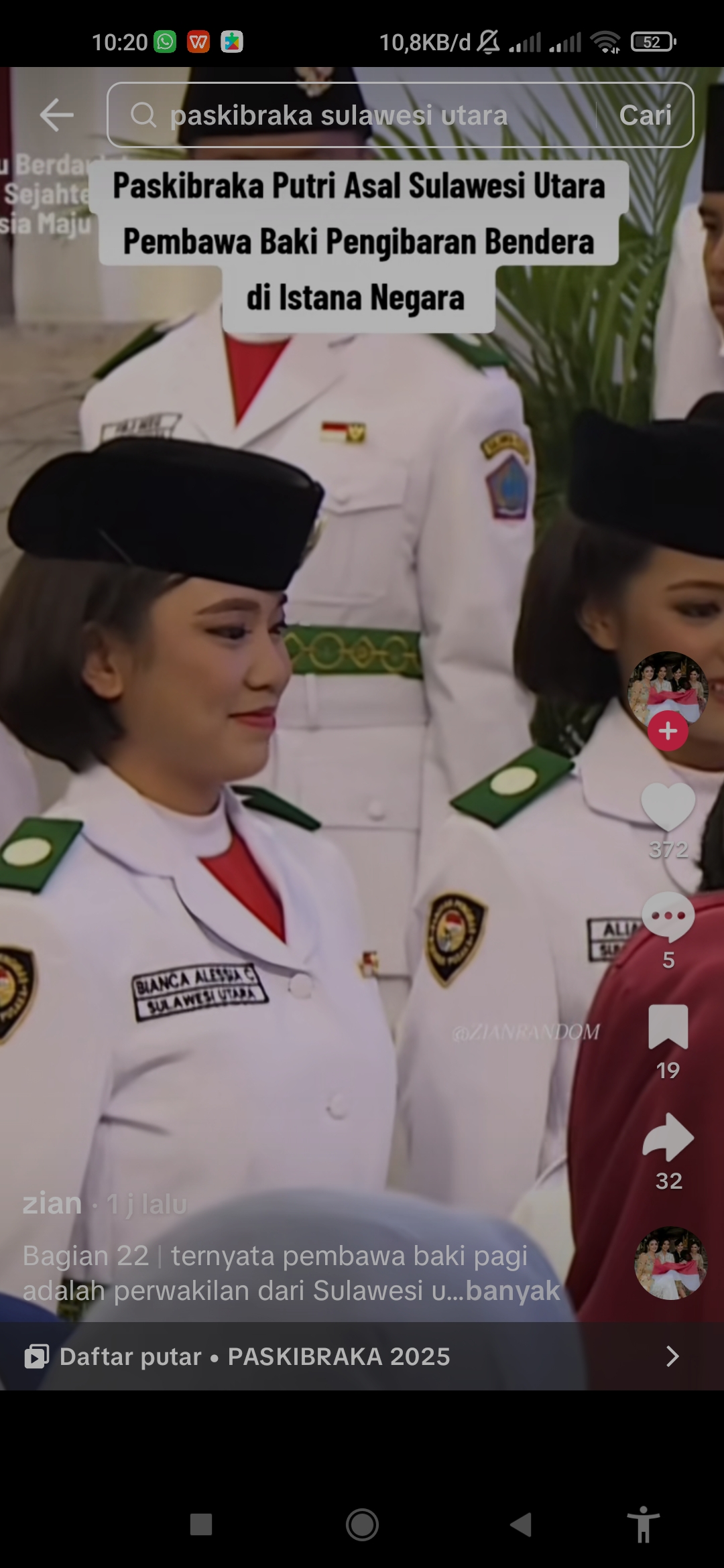 Bianca Alessia, pembawa baki upacara Nasional 2025