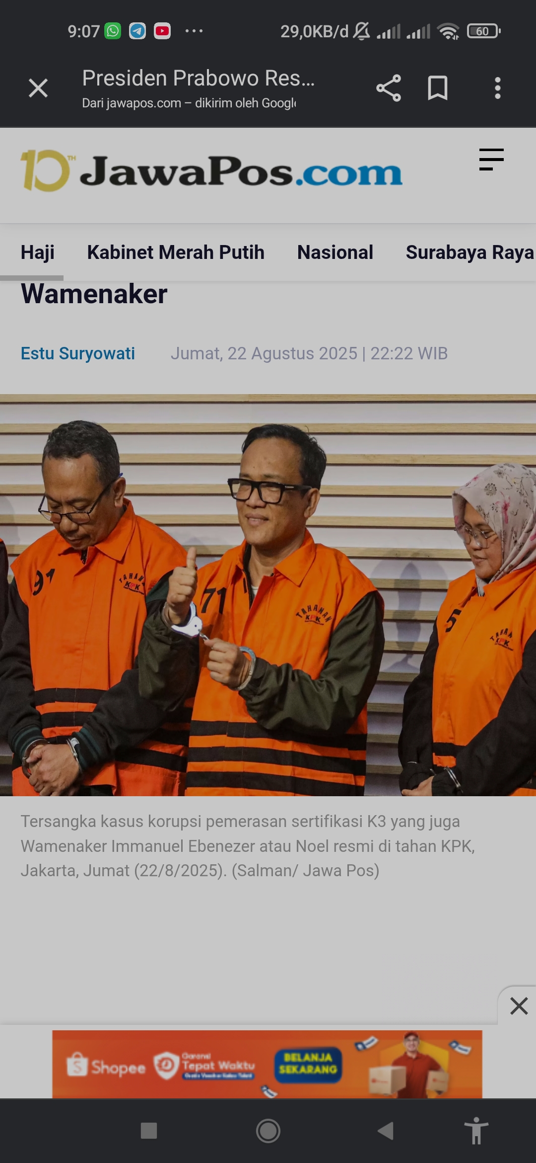 Immanuel Ebenezer dicopot jadi Wamenaker