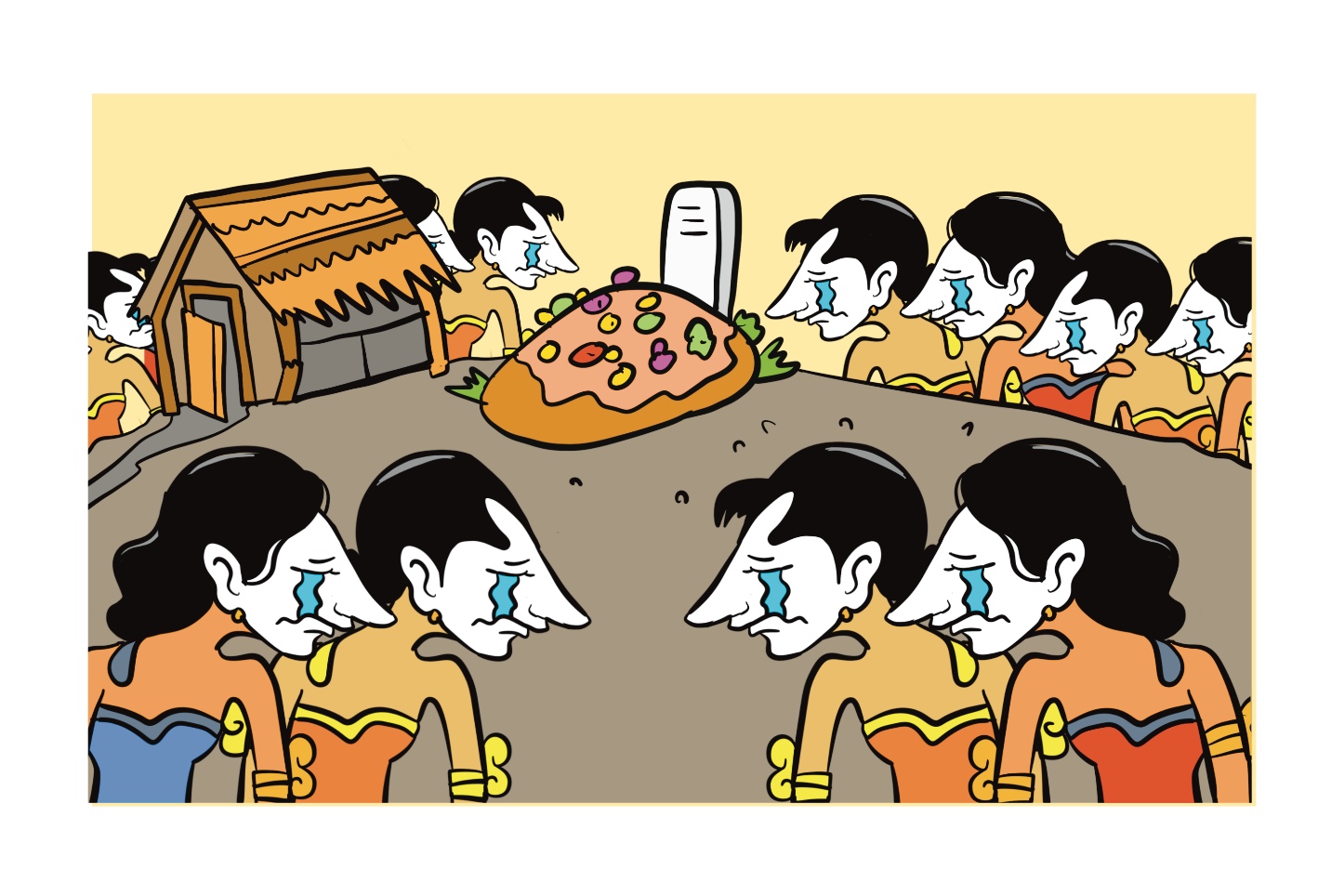 Ilustrasi wayang berduka