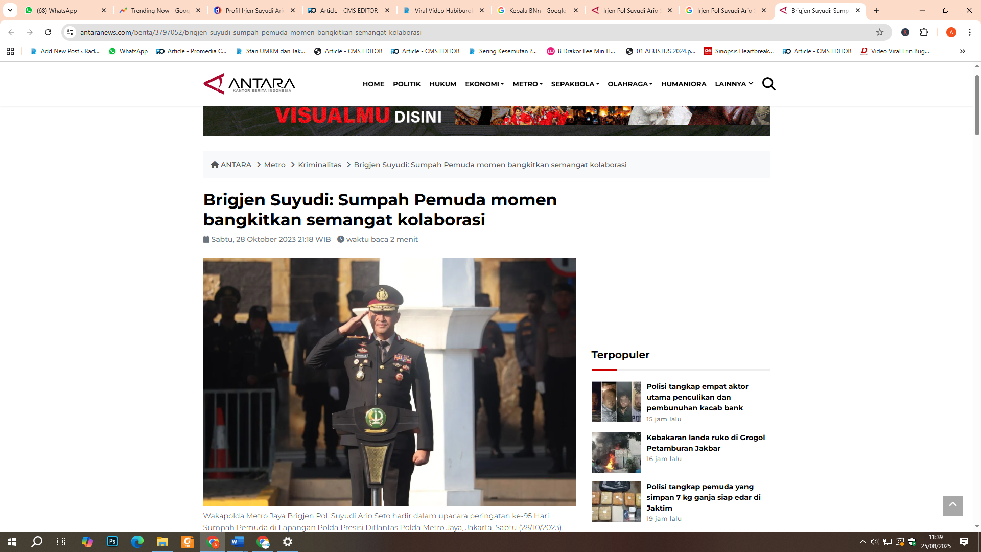 Irjen Pol Suyudi Ario Seto jadi Kepala BNN Baru