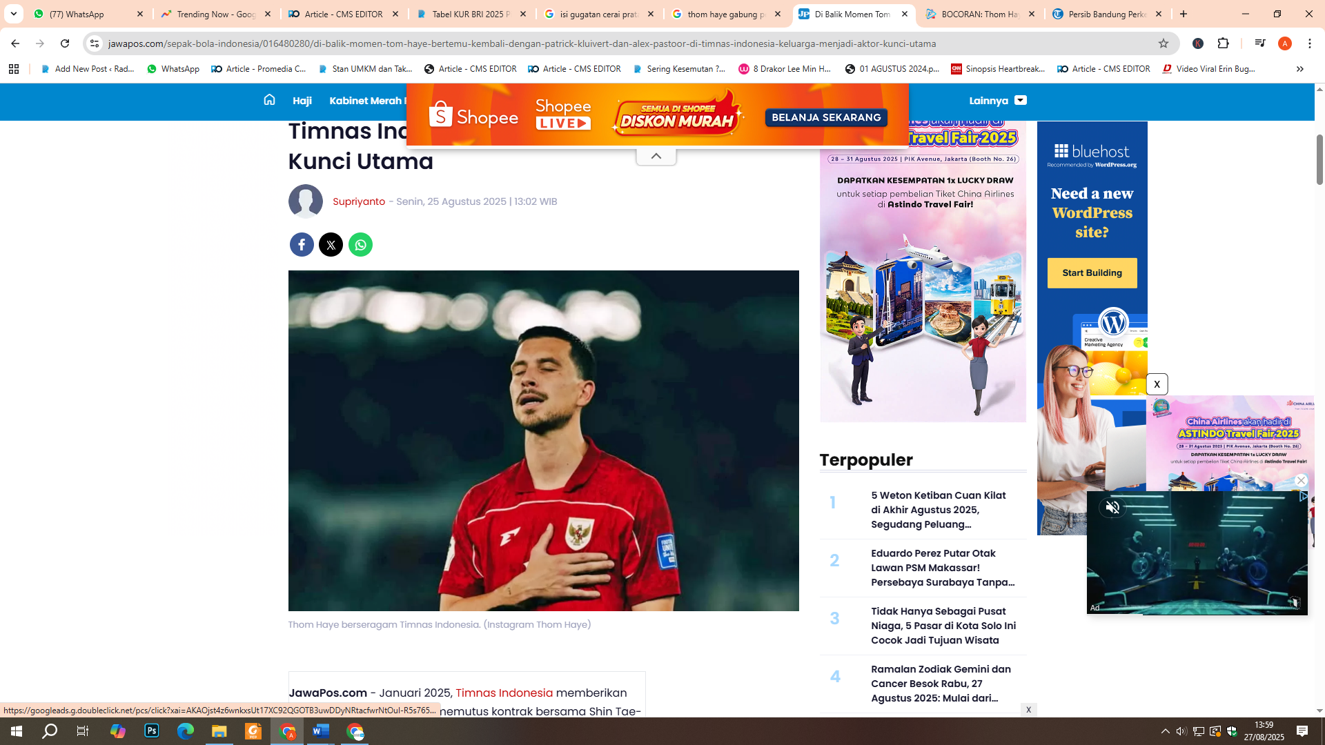 Thom haye dikabarkan gabung Persib