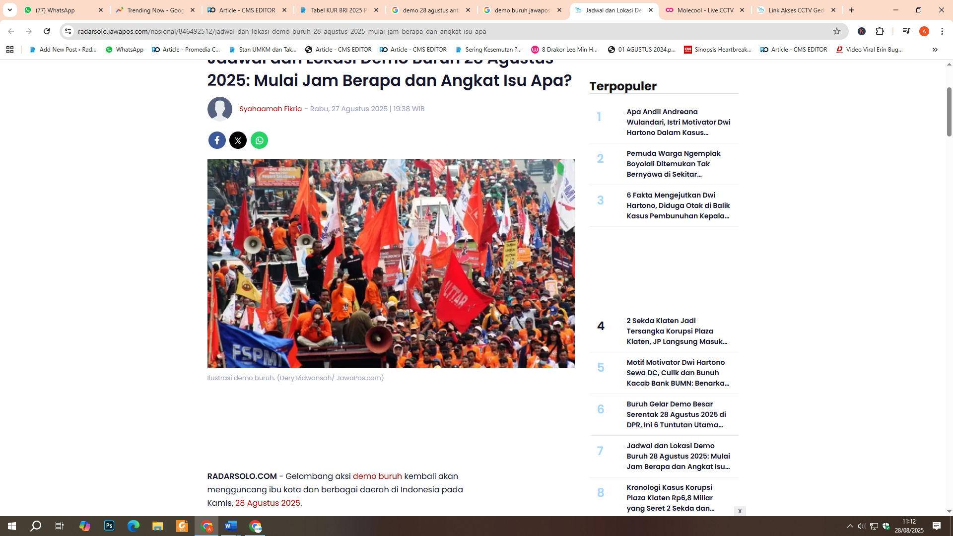 Pantau Demo 28 Agustus 2025 lewat CCTV
