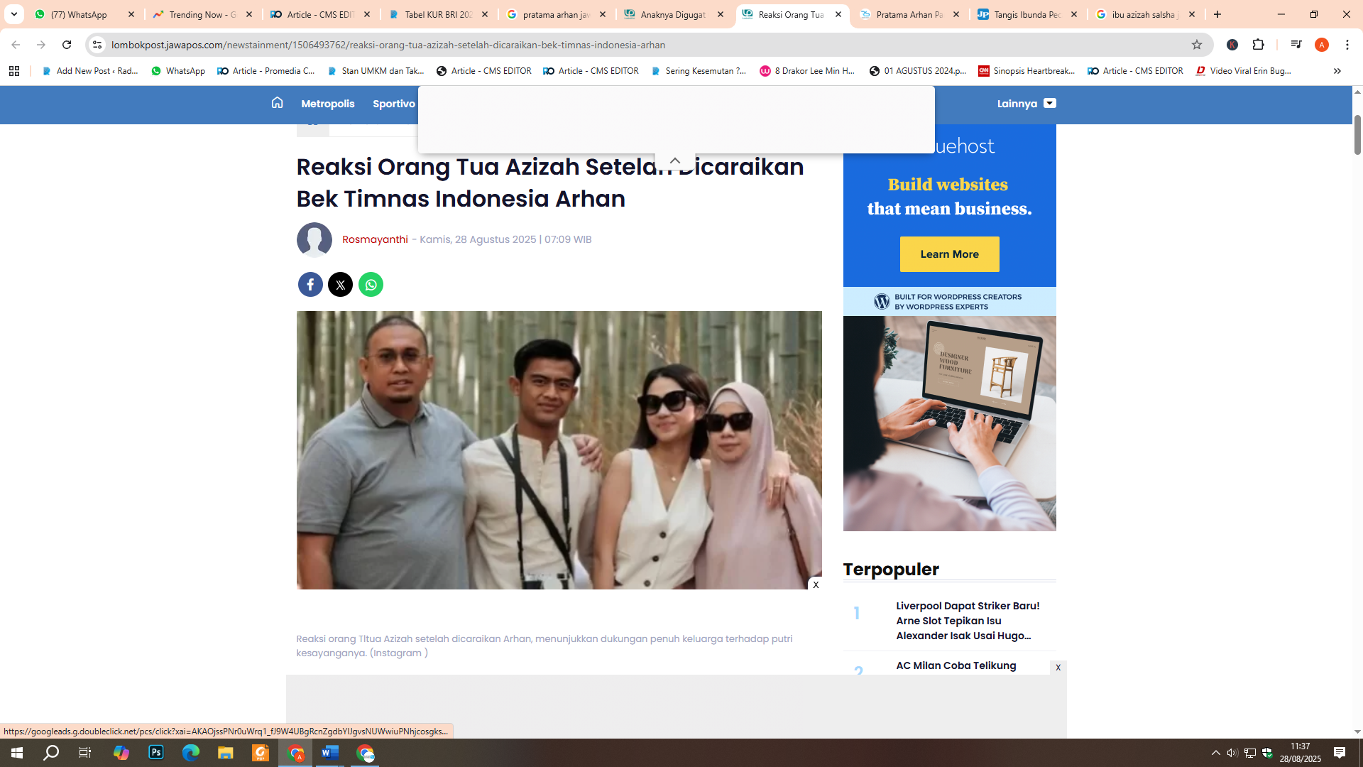 Ibu Azizah Salsha unggah postingan usai perceraian putrinya