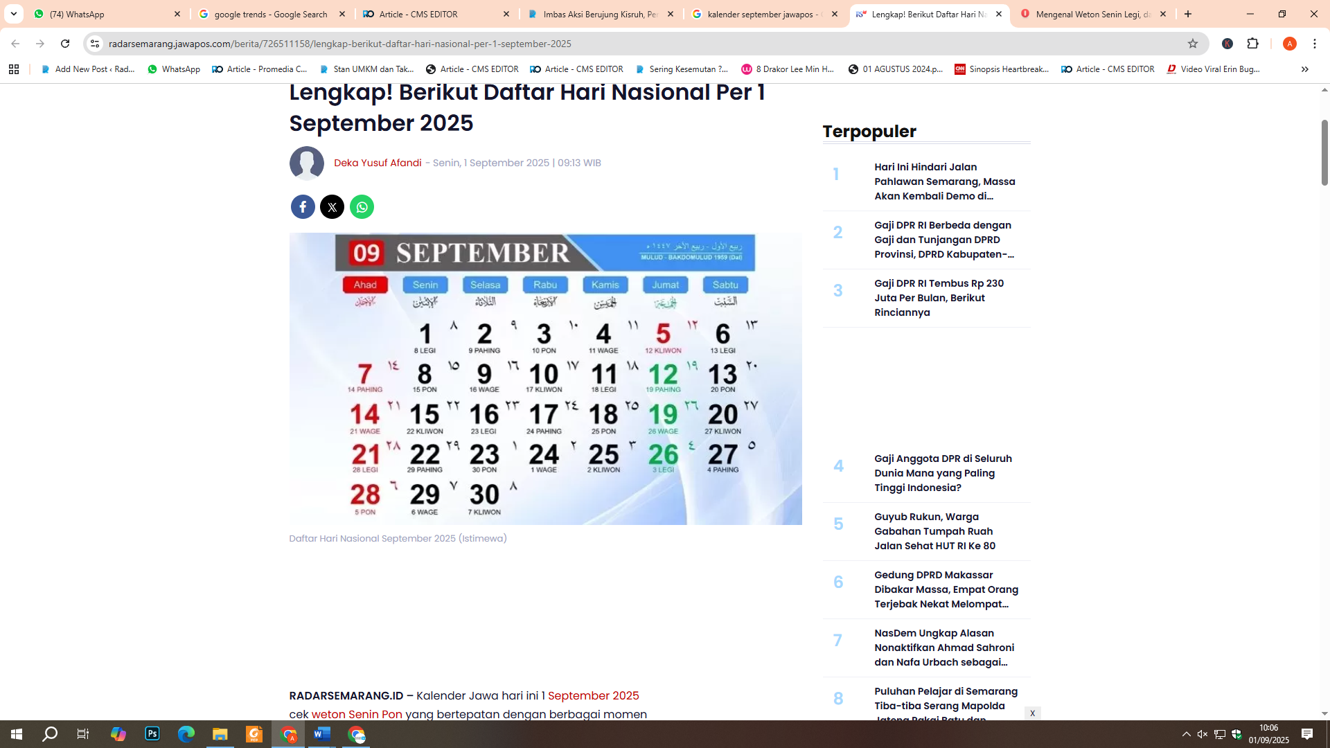 Kalender September 2025