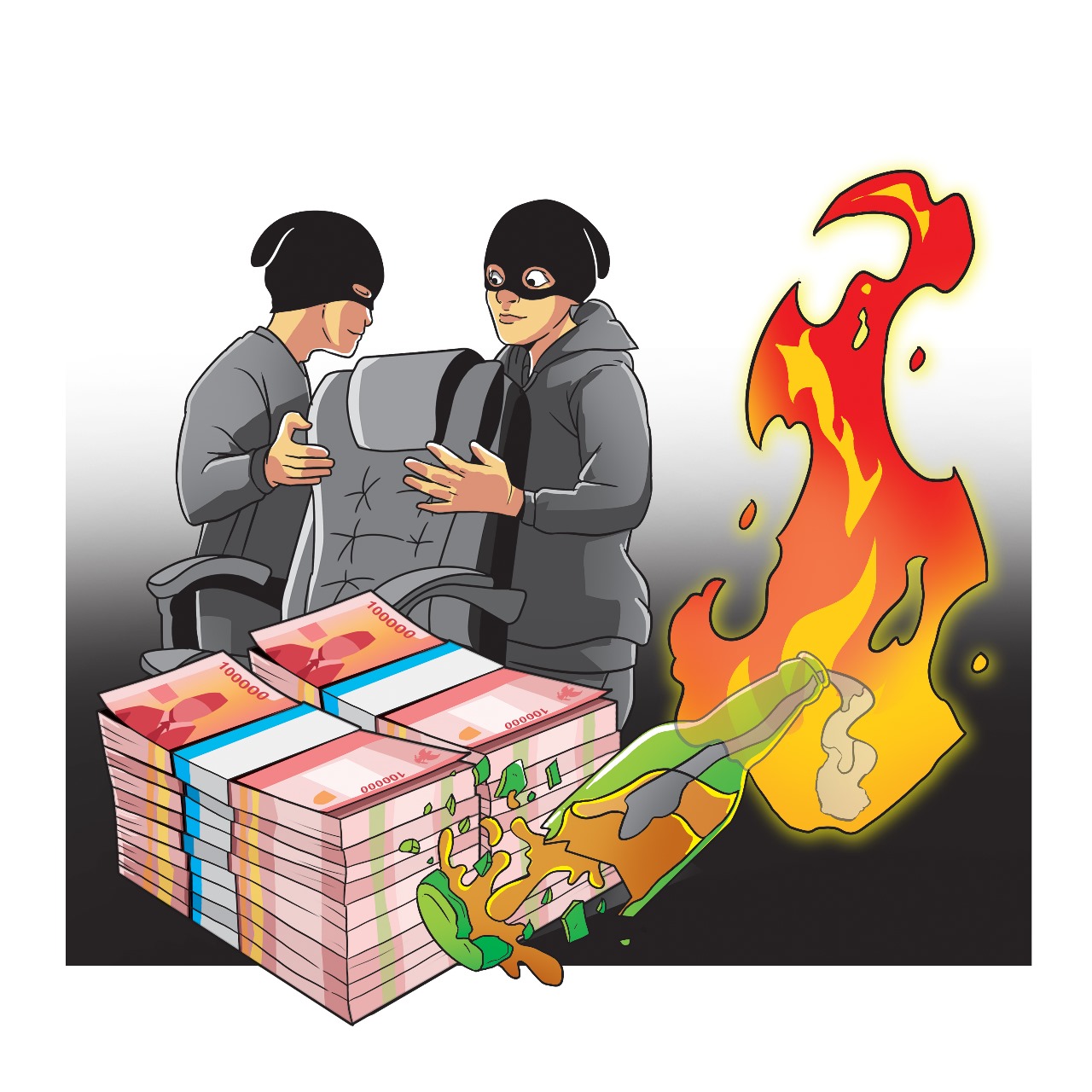 Ilustrasi penjarahan dan pembaaran